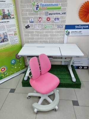 Стол Basis + кресло Assistant (голубой, розовый)